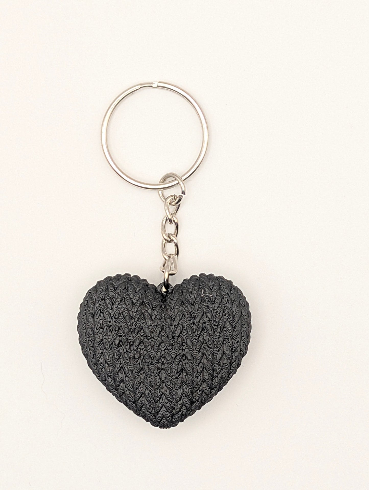 Knitted Heart Keychain