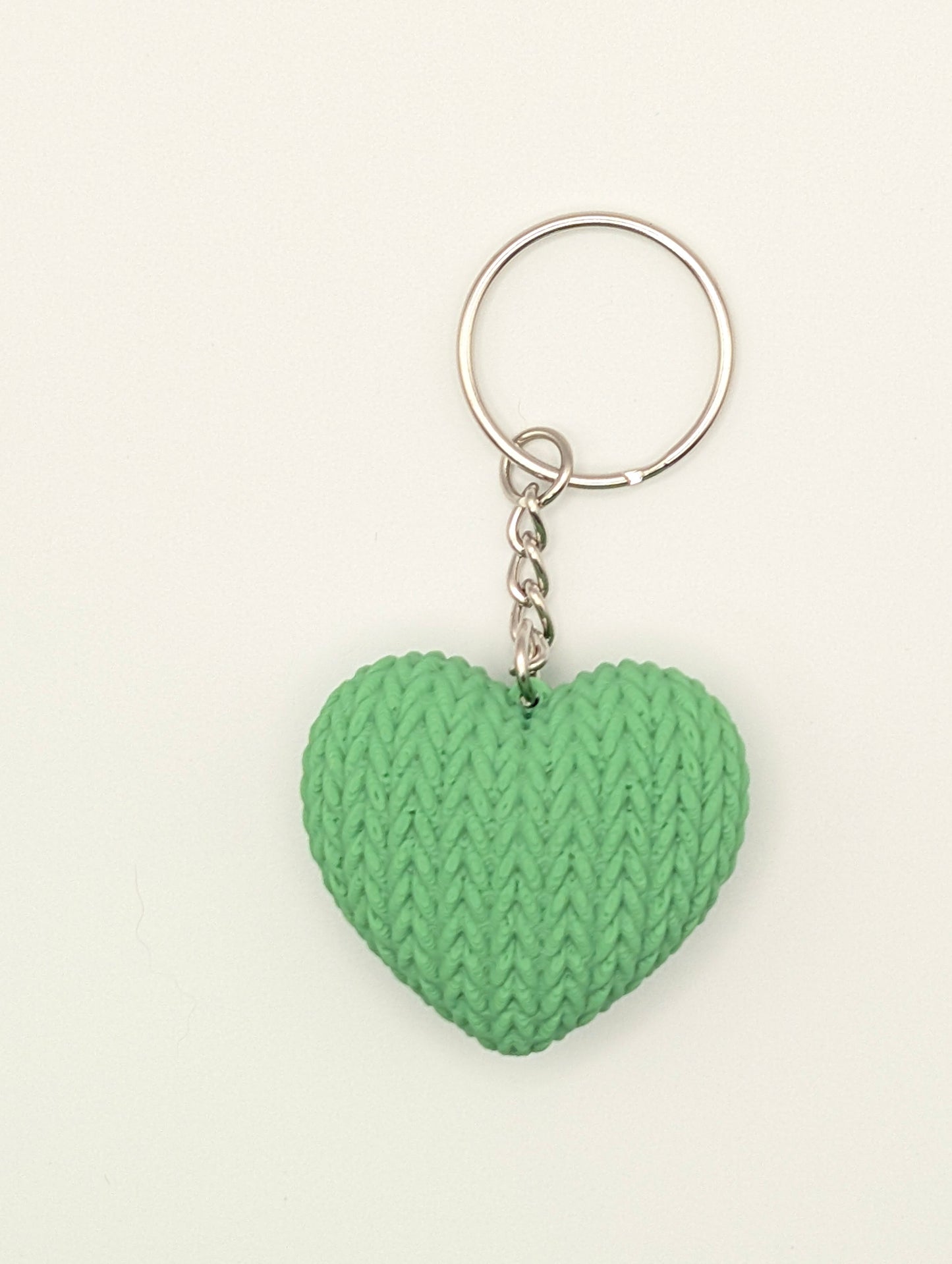 Knitted Heart Keychain