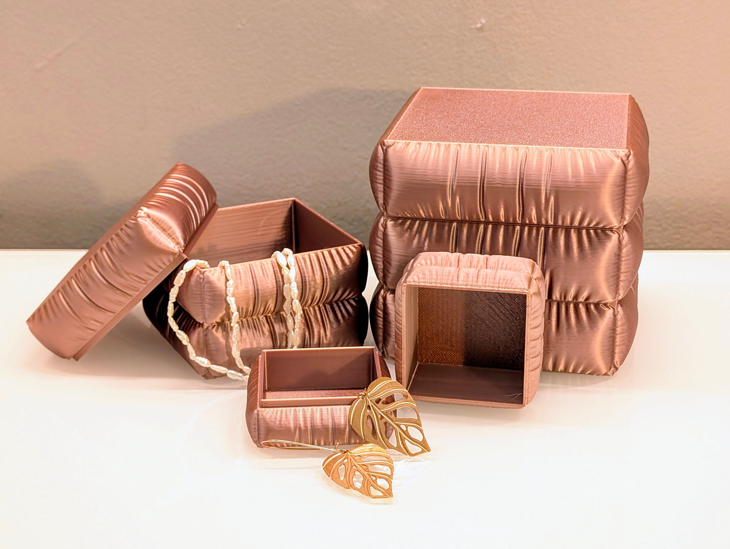 Faux Cloth Storage Boxes