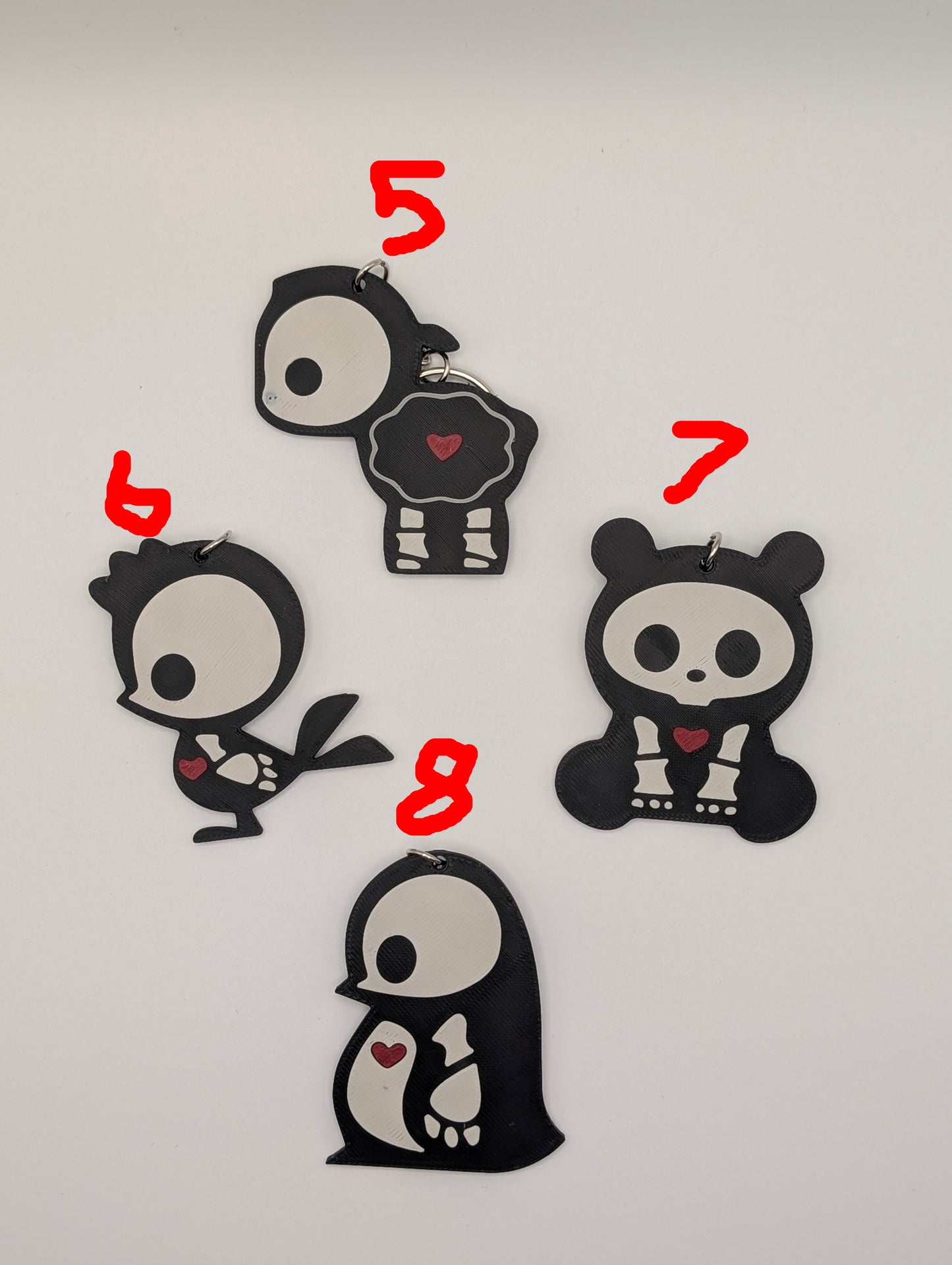 Skeleton Animal Keychain