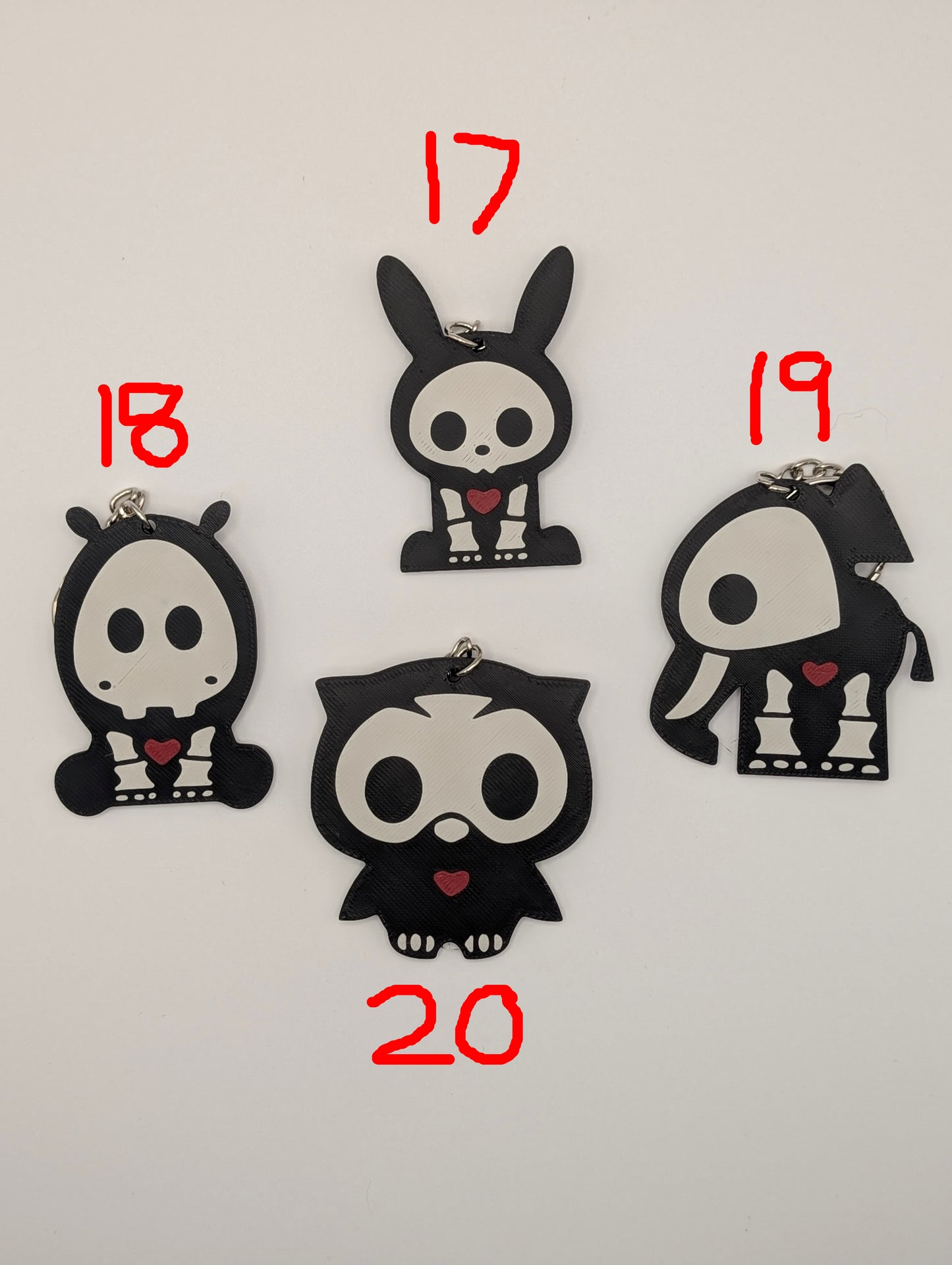 Skeleton Animal Keychain