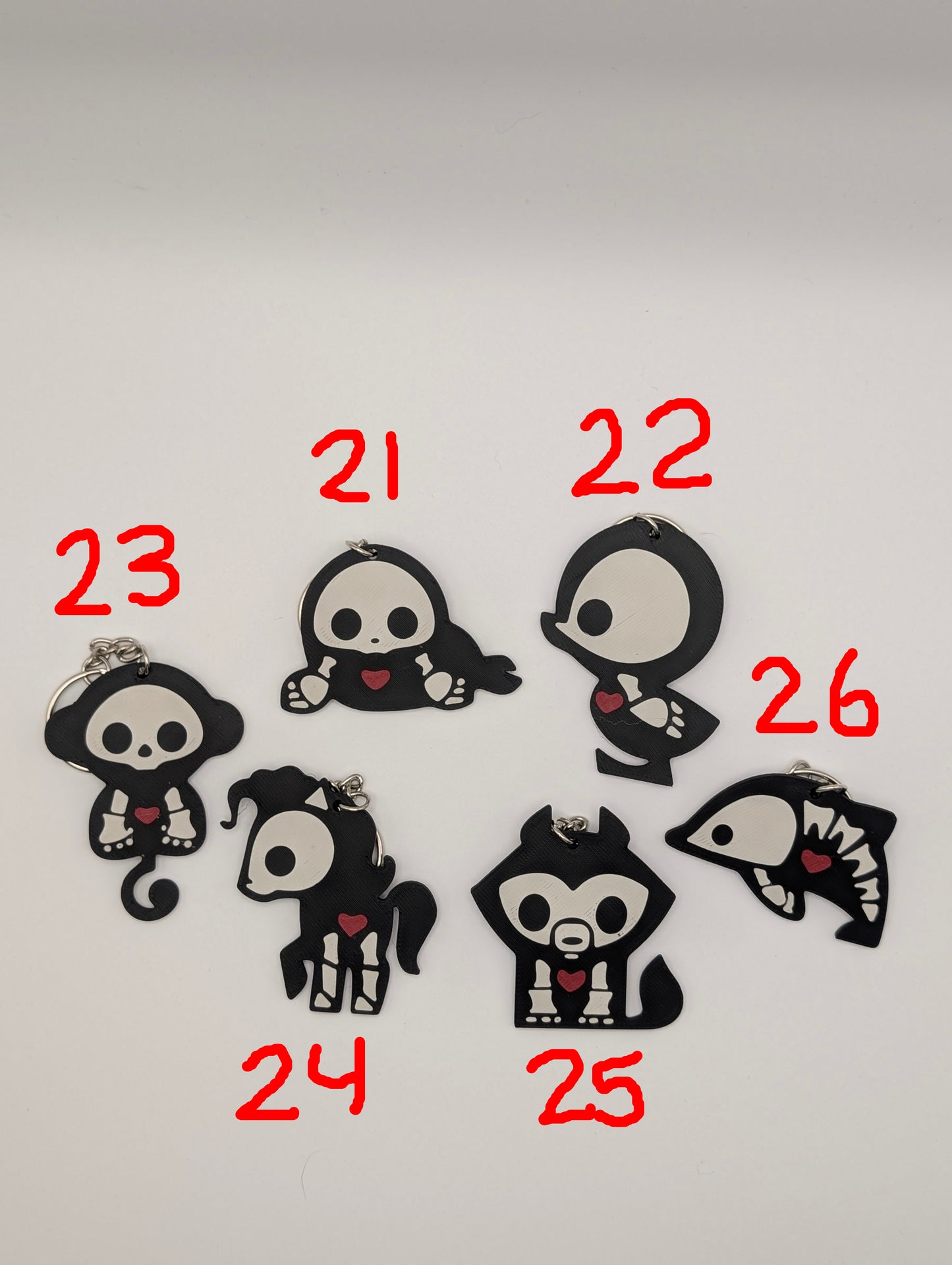 Skeleton Animal Keychain