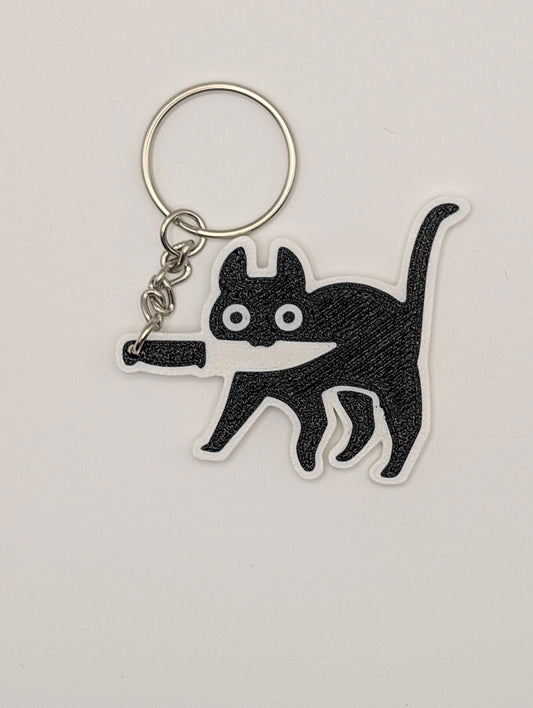 Armed Kitten Keychain