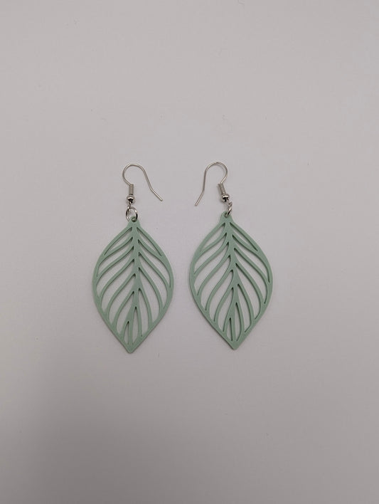 Green Leaf Earrings