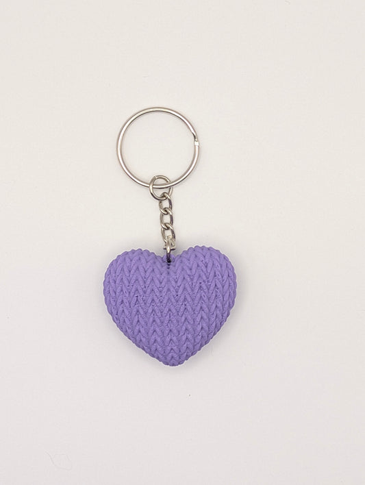 Knitted Heart Keychain