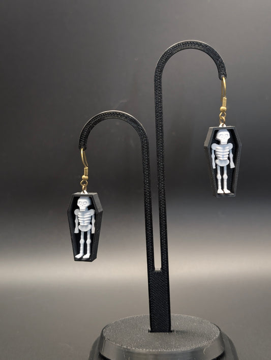 Skeleton in Coffin Earrings