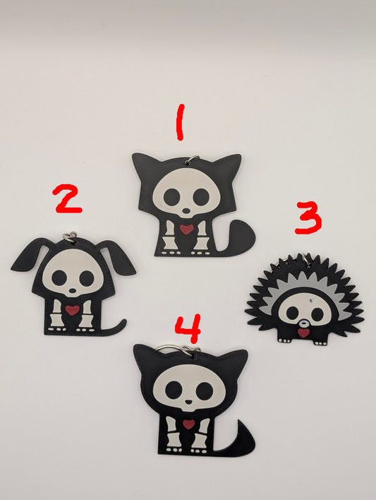 Skeleton Animal Keychain