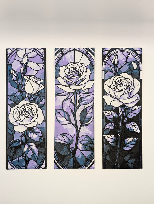 Stained Glass Roses Bookmarks